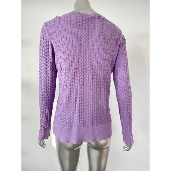 Vintage Pendleton Lavender Button Up Cardigan Sweater Sz XS Purple Knit FLAW - Picture 2 of 8